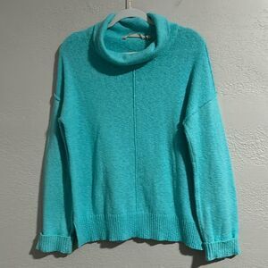Soft surroundings Size M Turquoise Blue Turtleneck Sweater
